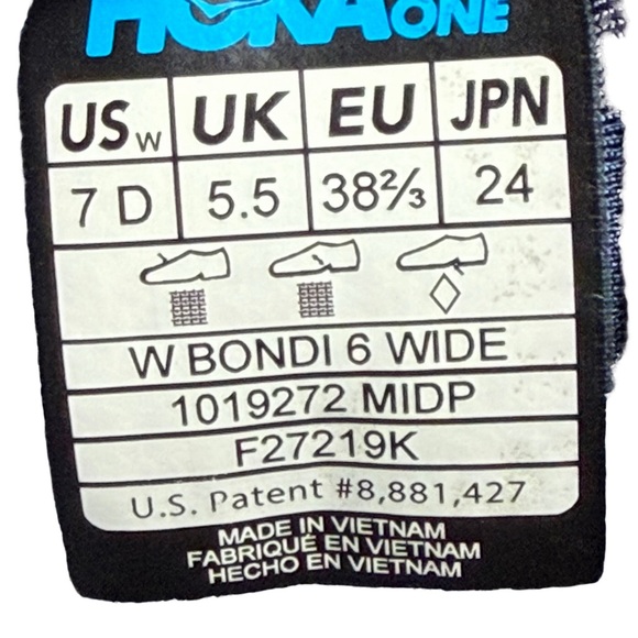 Hoka Dark Blue and Light Coral Athletic Shoes Bondi 6 wide size 7 D - Picture 7 of 7